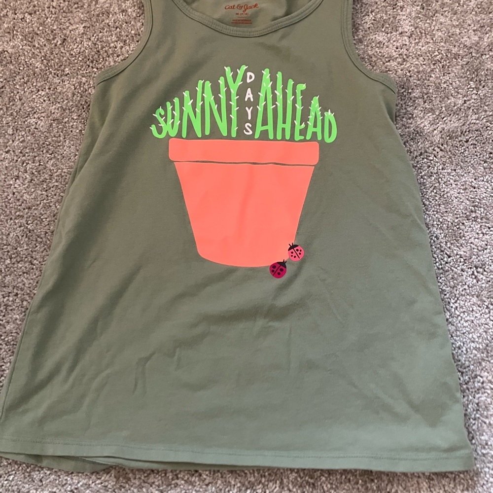 Girls Cat & Jack Green Tank Top